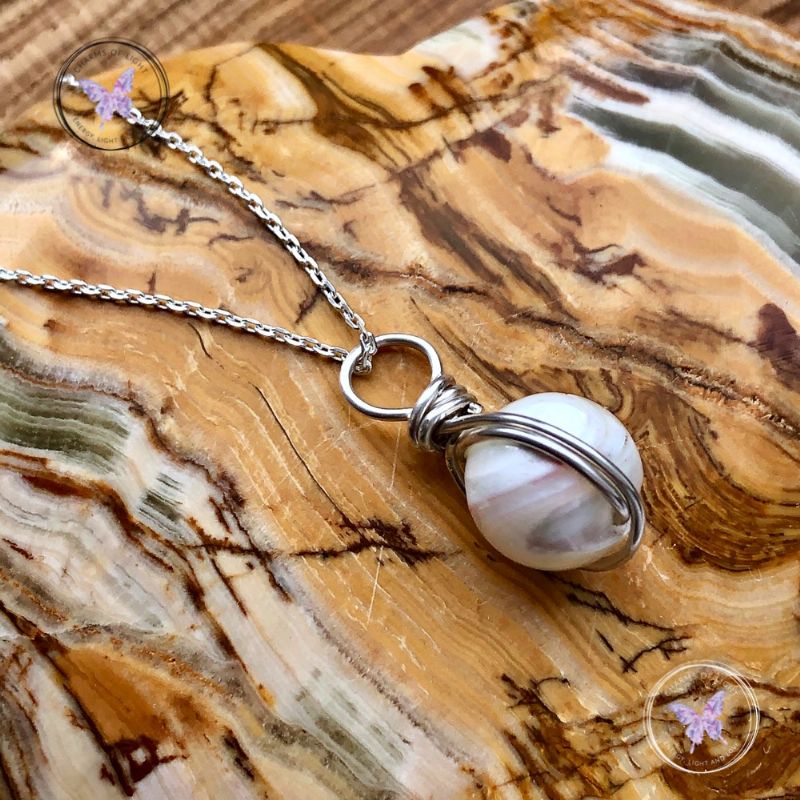 Mother Of Pearl Wire Wrapped Pendant